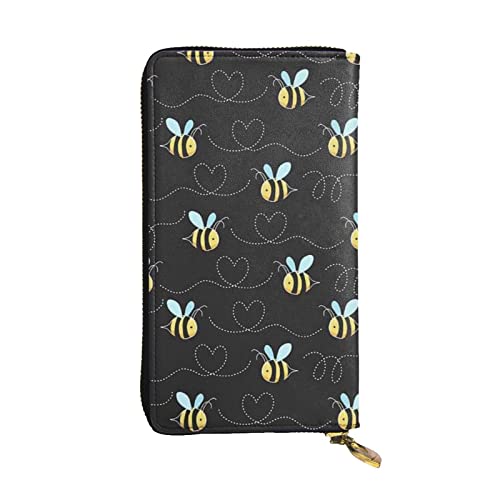 DMORJ Bumble Bees lange Clutch aus Leder, 19 x 10 cm, bequem, leicht, wasserdicht, langlebig, schönes Geschenk, Schwarz, Einheitsgröße, Schwarz , Einheitsgröße