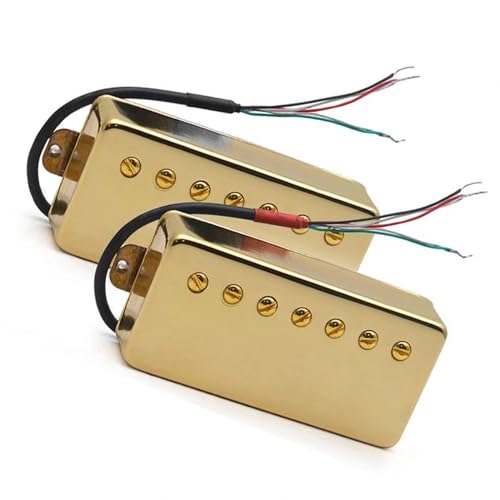 7-saitige Gitarre Messing Cover Humbucker Schlitz 8,5K/14K Coil Splitting Pickup Für 7-saitige E-Gitarre e gitarren tonabnehmer (Color : Gold N and B 1set)