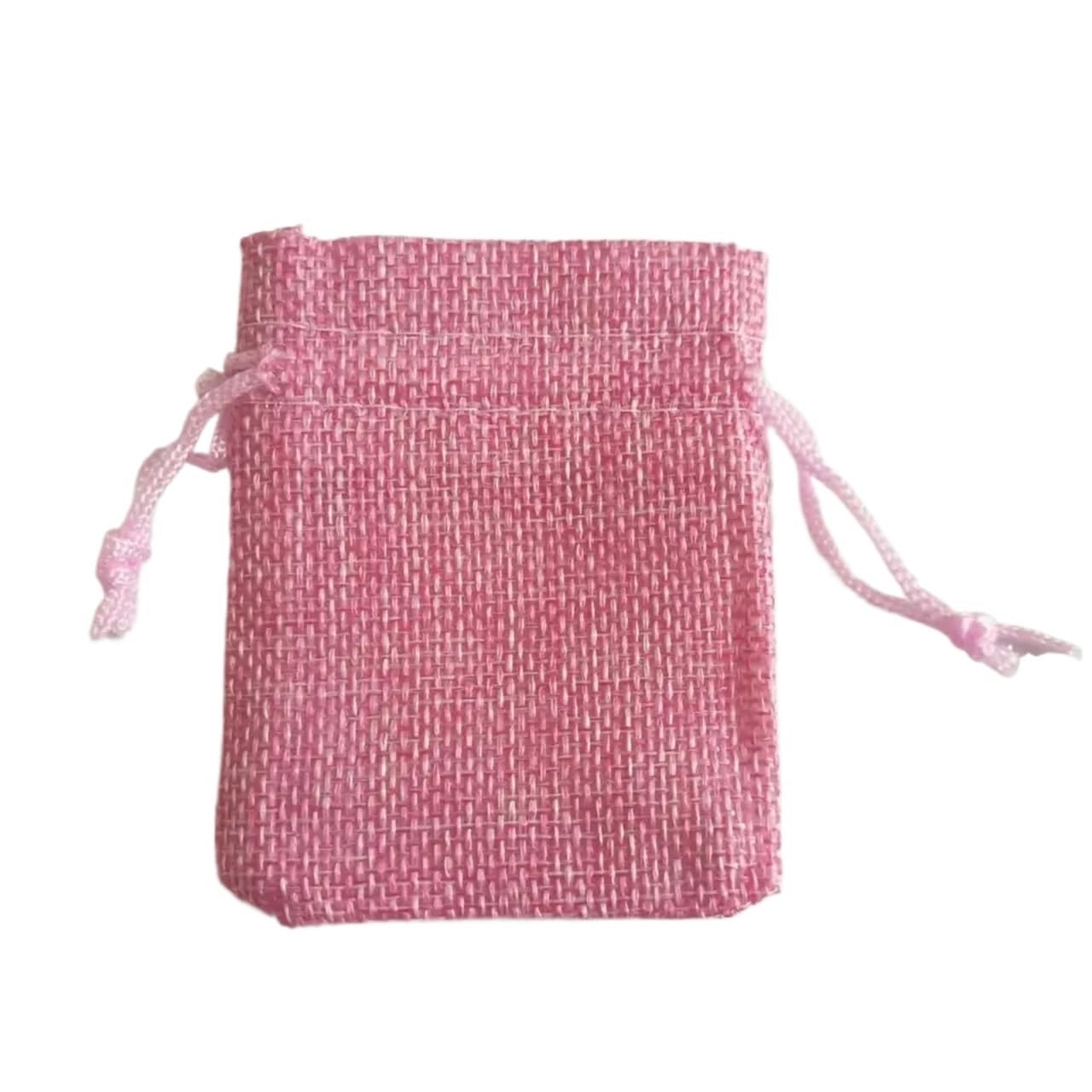 Baumwollbeutel mit Kordelzug 100Pcs/Lot Vintage Natural Jute Gift Pouches Linen Burlap Drawstring Bags Jewelry Packing Pouches Sachet Christmas Party Bags (Color : Pink, Size : 7x9 cm)