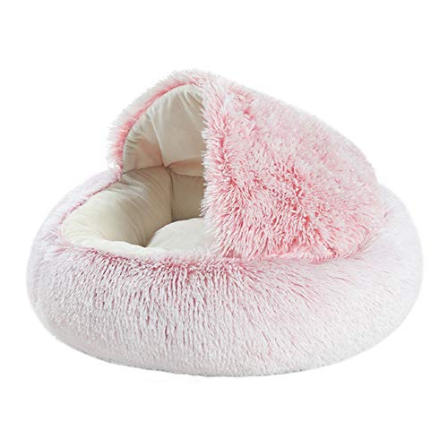 Rysmliuhan Shop Hundehöhle Kleine Hunde Katzenhöhle Warmes Hundebett Plüsch Hundebett Kätzchenbett Hundeschlafsäcke Flauschiges Katzenbett Hund Schlafsofa 40X40,pink Pearl