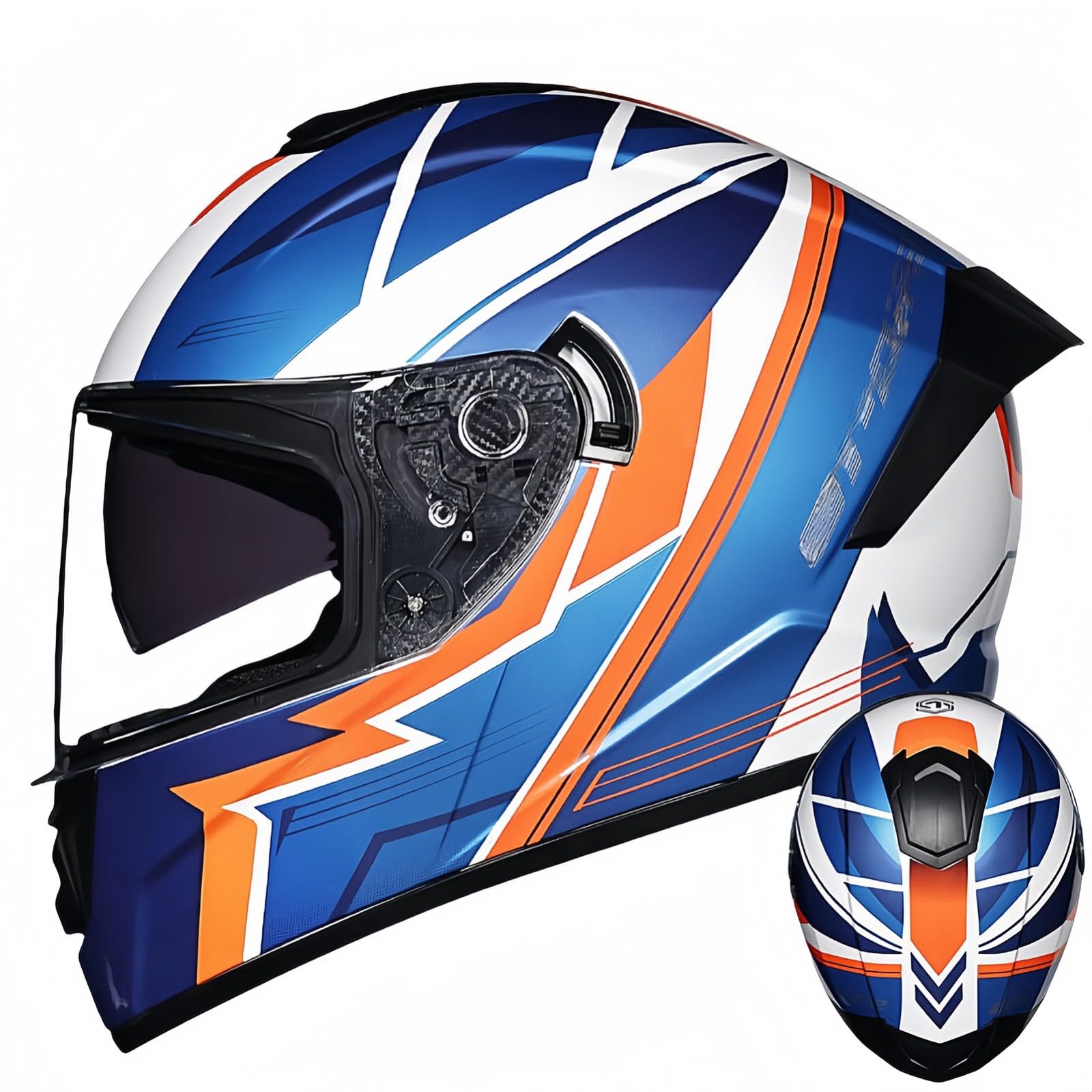 Integralhelm Mit Klappmechanismus, Modularer Motorradhelm, Integriertes Motorrad-Doppelvisier Für Männer Und Frauen, Straßenradhelm, Rennmopedhelm, DOT/ECE-Zulassung F,S55-56CM