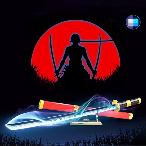 HEYCCO ONE Piece Roronoa Zoro Katana Sets, Sehr Schöne 3D-Dekoration,sandai-kitetsu(Fluorescence)