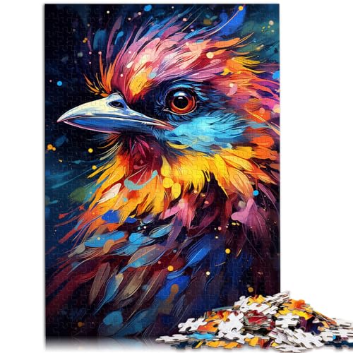 Puzzles für Erwachsene, farbenfrohes Gemälde, Spatz, 1000-teiliges Puzzle, Holzpuzzle, einzigartige Geburtstags, 1000 Teile (50 x 75 cm)