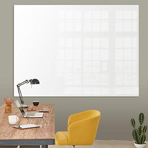 Glasmagnettafel in reinem Weiß | rahmenloses Magnetboard | Whiteboard aus TÜV-zertifiziertem Glas magnetisch & beschreibbar | einfache Montage mit Bohrschablone | 7 Größen (120x240 cm)