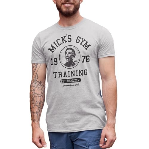 Rocky MGM Movie Training Mick's Gym T-Shirt für Erwachsene, Grau meliert, 3X-Groß