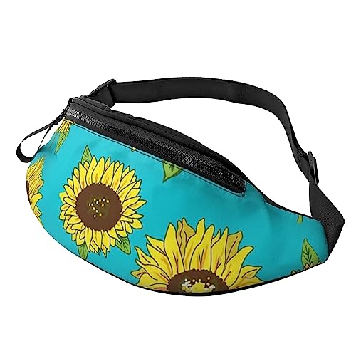 HSJFS Modische Hüfttasche mit Pfauenmuster, verstellbarer Gürtel, lässige Brusttasche, Sonnenblumenmuster, Einheitsgröße