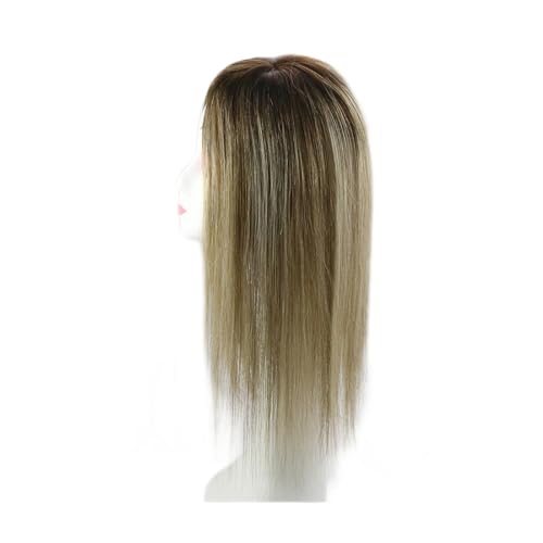 Haartopper für Frauen Haar-Topper for Frauen, Haarausfall-Abdeckung, Mono-Basis-Oberteil mit PU-beschichtetem Echthaar, glatte Haarteile, Clip-in-Toupet aus maschinellem Remy-Haar Haarteil Topper Toup