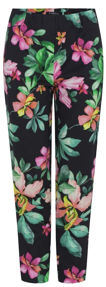 Robell, Rose09 leichte Sommerhose mit floralen Druck Größe 42