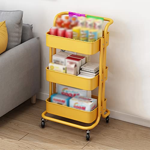 YTGDBDG Rollwagen mit 3 Ebenen, Küchen-Organizer-Trolley, multifunktionaler Allzweckwagen mit Griff, mobiler Trolley-Aufbewahrungs-Organizer, Party-Servierwagen, Snackwagen