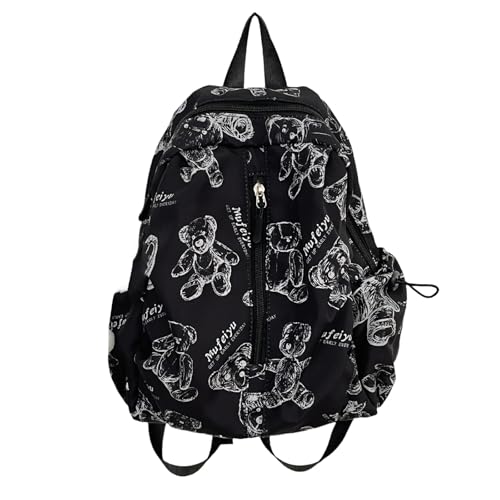 Nylon Rucksack Für Damen Mädchen Studenten Schulrucksack Reiserucksack Teenager Voll Bedruckter Rucksack Alle Passenden Tagesrucksäcke