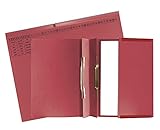 Exacompta 370403B 25er Pack Premium Kanzlei Hängehefter Exaflex Rechtsheftung, zwei Abheft-Vorrichtungen, extra starker Recycling Karton Dehntasche für Büro Kanzlei und Anwälte Blauer Engel Rot