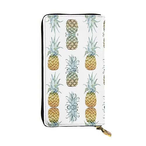 DMORJ Modische Ananas-Leder-Clutch-Brieftasche: 19 x 10 cm, bequem, leicht, wasserdicht, langlebig, schönes Geschenk, Schwarz, Einheitsgröße, Schwarz , Einheitsgröße