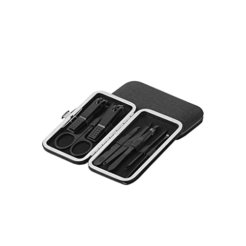 BONAD Zehennagelknipser Erwachsener Nagel-Clipper Set Edelstahl Maniküre-Set Persönliche Pflegepediküre Set Schönheits-Set (8-teiliges Set) Nagelknipser-Set (Color : Black-8-piece Set)