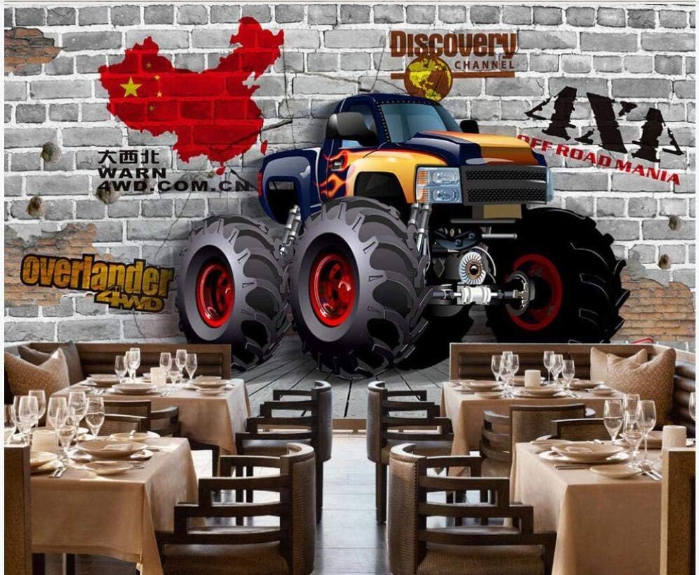 Oldtimer-Mauerwagen 3D Tapete Poster Restaurant Schlafzimmer Wohnzimmer Sofa TV Dekorative Wand-430cm×300cm