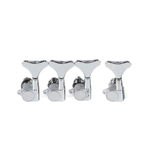 Strings Tuning Pegs Mechaniken Für Gitarre 4 Stück Bass-Stimmwirbel, versiegelte Stimmschlüssel, Mechaniken, Mechaniken 2L2R/4L/4R für 4-Saiter-Bass (Color : Chrome 4L)