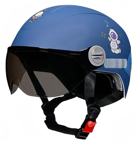 Cartoon-Helm Für Süßes Motorrad, Leichter Halbhelm Mit ECE-Zertifikat Für Jungen Und Mädchen Im Alter Von 3–15 Jahren G,46-54CM