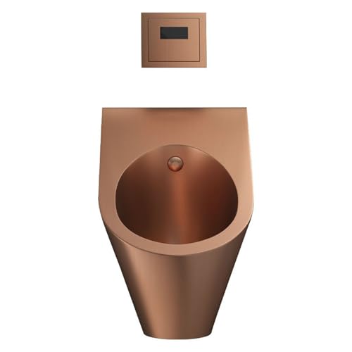 lwjunmm An der Wand montiertes Sensorurinal, Urinal aus Edelstahl 304, Urinal für Männer mit Spülung, kommerzielle Urinaltoilette für Männer und Erwachsene, für Badezimmer, Hotels,RoseGold