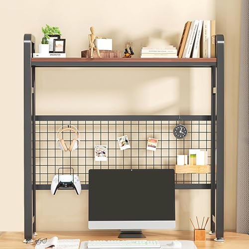 2-stufiger, 3-stufiger Desktop-Bücherregal-Organizer, Computer-Desktop-Bücherregal, Mehrzweck-Schreibtischregal im Schlafsaal, Holz-Schreibtischregal-Organizer Oben auf dem Schreibtisch, Sch