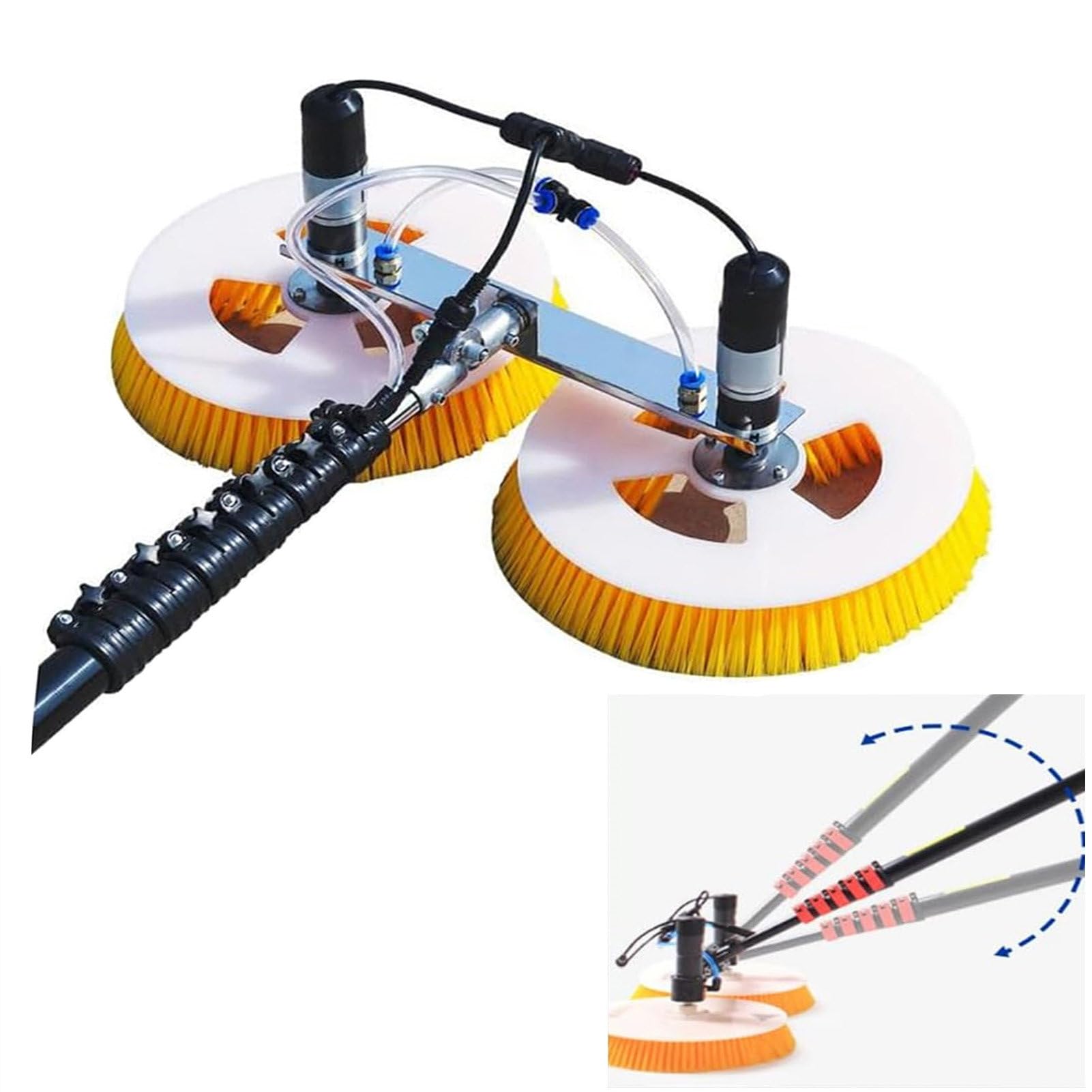 GLBMXDD Photovoltaik-Panel-Reinigungswerkzeug, Solarpanel-Reinigungsbürste (einziehbar), Fenster-Solarpanel-Reinigungsbürste, für Solarmodule und Fensterglas,3.5-double