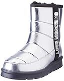 Love Moschino Damen St.ttod.Winterboot Lame' Soft Pu Stiefelette, Silber/schwarz, 40 EU