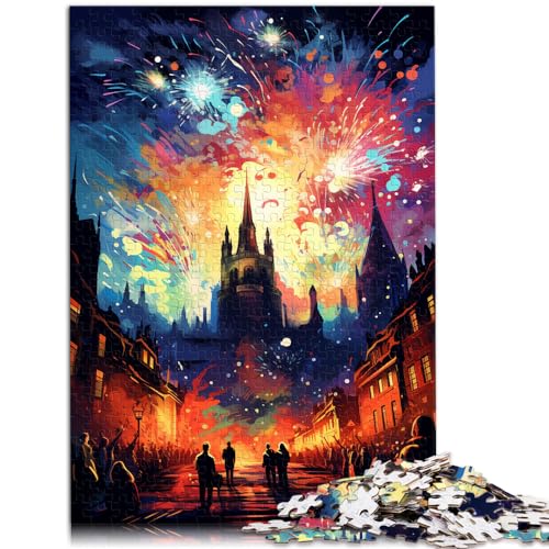 Puzzle für farbenfrohe Edinburgh-Puzzles, 1000 Teile, Holzpuzzle, Familienspiel zum Stressabbau, schwieriges Herausforderungspuzzle, 1000 Teile (50 x 75 cm)