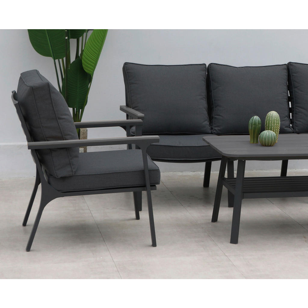 Acamp Loungeset Samos anthrazit Aluminium B/H/L: ca. 81x81x180 cm 2