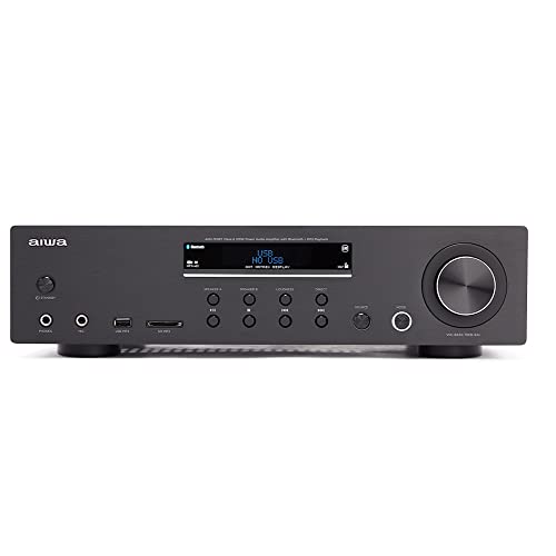 Aiwa AMU-120BTBK AV-Empfänger und -Verstärker, Bluetooth v5.0-Empfänger, Ausgangsleistung = 2X 60 W RMS