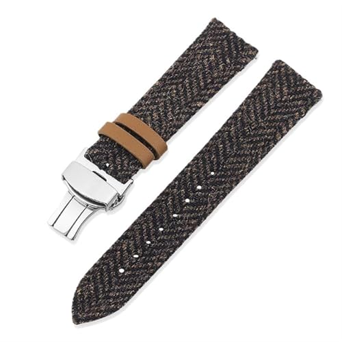 THBGTCNQ Canvas-Uhrenarmband 18 mm 20 mm 22 mm Universal Geeignet for Smartwatches Gewebtes Uhrenarmband mit Schnellverschluss Geeignet for Quarzuhren Unisex(Brown,18mm)