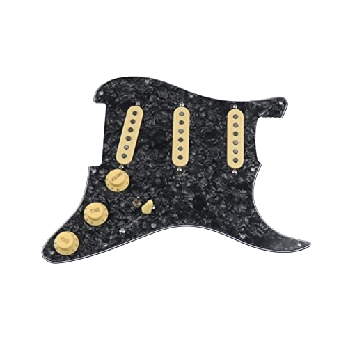 Geladenes Gitarren-Pickguard Alnico 5 Pickups Geladene Pickguard Pickups Gitarre SSS. Einzelne Spulen/Gelbe Pickup-Abdeckungen Eingestellt (Color : 15)