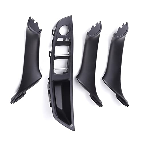 DOFABI 4 Teile/Satz Auto Innentür Armest Griff Fensterheber Schalter Taste Rahmen Panel, for, for F10 F11 F18 5 Serie 2010-2017 Türgriff(Black)