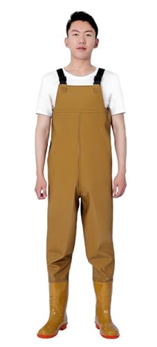 ZYREHAW Wathose Herren Wasserdicht, wasserdichte Anglerhose, Watstiefel Herren, Kniepolster, wasserdichte, Atmungsaktive, Angelhose Herren Für Angeln, Landwirtschaft, Gartenarbeit H,38