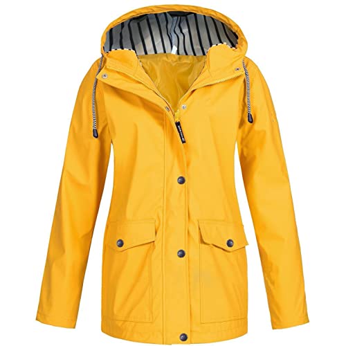 WANGTIANXUE Regenjacke Damen Gutschein wasserdichte Softshelljacke Outdoorjacke Atmungsaktive Packbare Übergangsjacke Leichte Jacke mit Kapuze für Frühlings Herbst zum Wandern Trekking Fahrrad