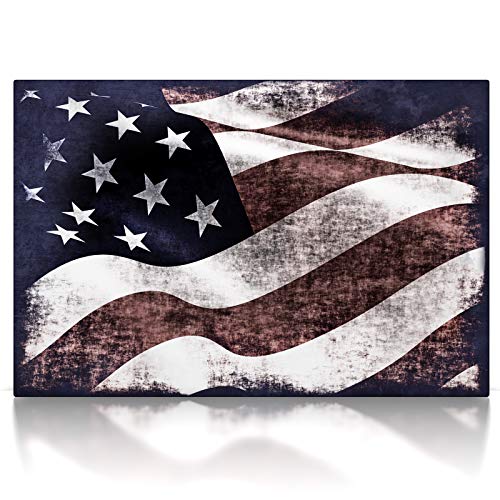 USA Flagge - Leinwand Bild - Wandbild aufhängefertig Kunst Druck Bilder Wand Deko Modern Art XXL Wohnzimmer (140 x 90 cm, Leinwand auf Keilrahmen)