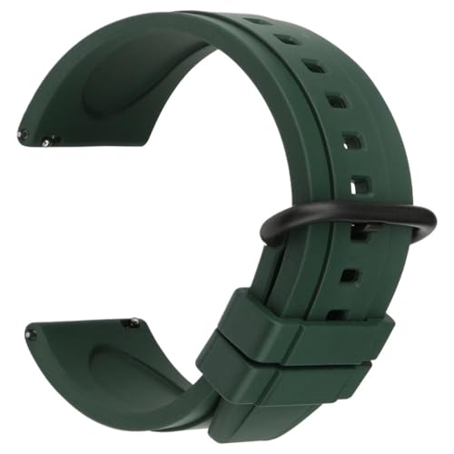 THBGTCNQ Weiches Gummi-Uhrenarmband, Sportuhrenarmband, Schnellverschluss, 20 mm, 22 mm, Gummi-Uhrenarmband, Gürtelschlaufe for Quarzuhr, Smartwatch(Green B,22mm)