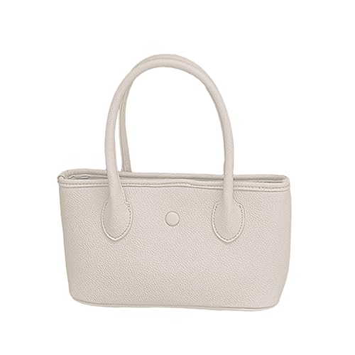 ohodhmnu Damen-Tragetasche, PU-Tasche, Freizeittasche, große Kapazität, Schultertasche für Mädchen, Frauen, einfarbig, trendige Tasche, Crossbody-Tasche, beige, with scarf