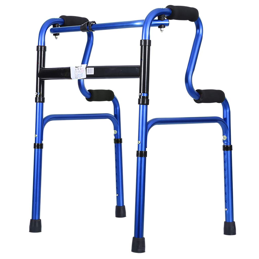 Leichte, faltbare Gehhilfe aus Aluminium, Rollator, 2-in-1-Gehhilfe für ältere Menschen (Farbe: BRAUN) (Blau)