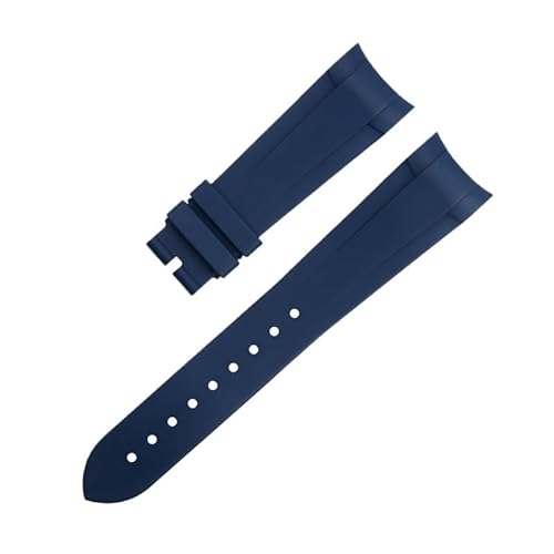 IOTUP Uhrenarmband aus Fluorkautschuk, 22 mm, speziell für Tudor-Armband, Black Bay, GMT, gebogenes Ende, Faltschnalle, 41 mm Zifferblatt, 22 mm, Achat