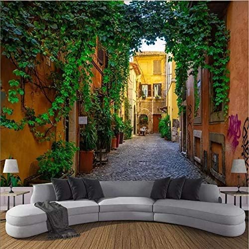 XLMING Grüne Stadtstraßen Küche Esszimmer Arbeitszimmer Wohnzimmer TV Hintergrund Wand 3D Tapete-400cm×280cm