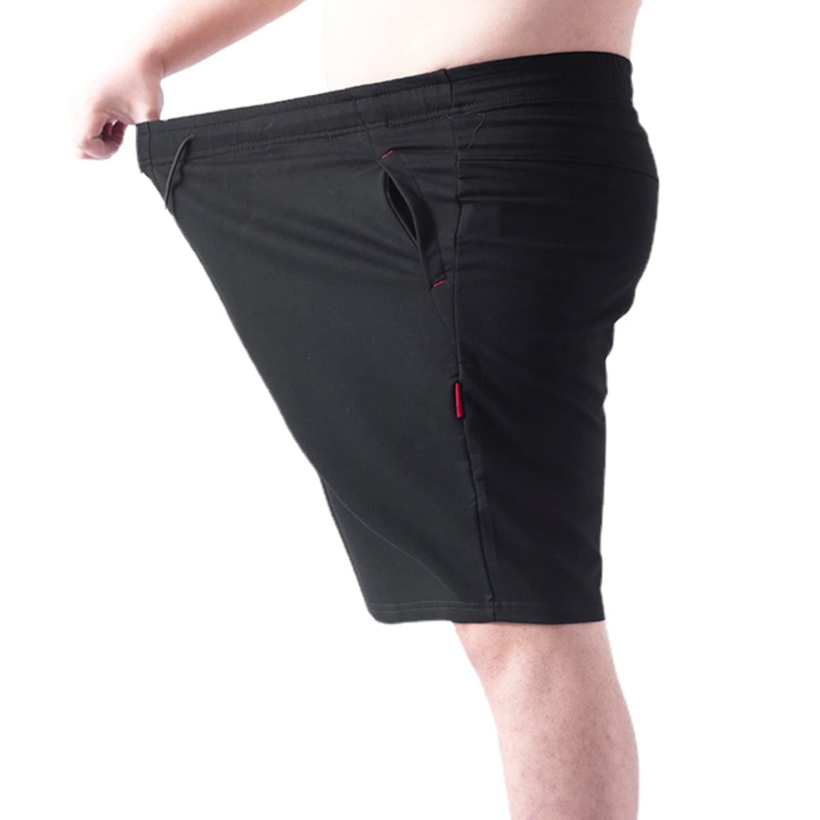 WINDEHAO Sommer Herren Übergröße 3XL-10XL (200kg) Sweathose, hohe Taille, lose Sport-Jogging-Shorts, lässige Strandshorts (schwarz, 10XL)