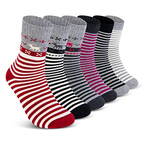 6 oder 12 Paar THERMO Socken Damen mit Innenfrottee Wintersocken Damensocken 38202 (6 Paar 35-38)