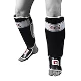 Sandee Erwachsene Sport Muay Thai Schienbein-Schoner - Schwarz - Schwarz, S/M