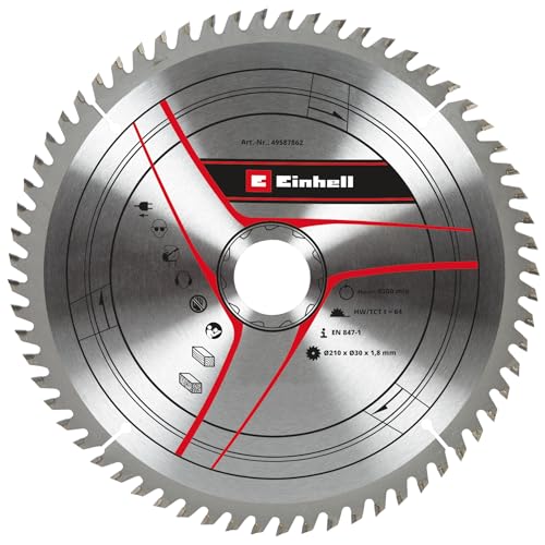 kwb by Einhell HM-Sägeblatt (Ø 210 x 30 mm, 64 Zähne, passend für diverse Einhell Tischkreissägen, Zug-Kapp-Gehrungssägen und Kapp-Gehrungssägen)