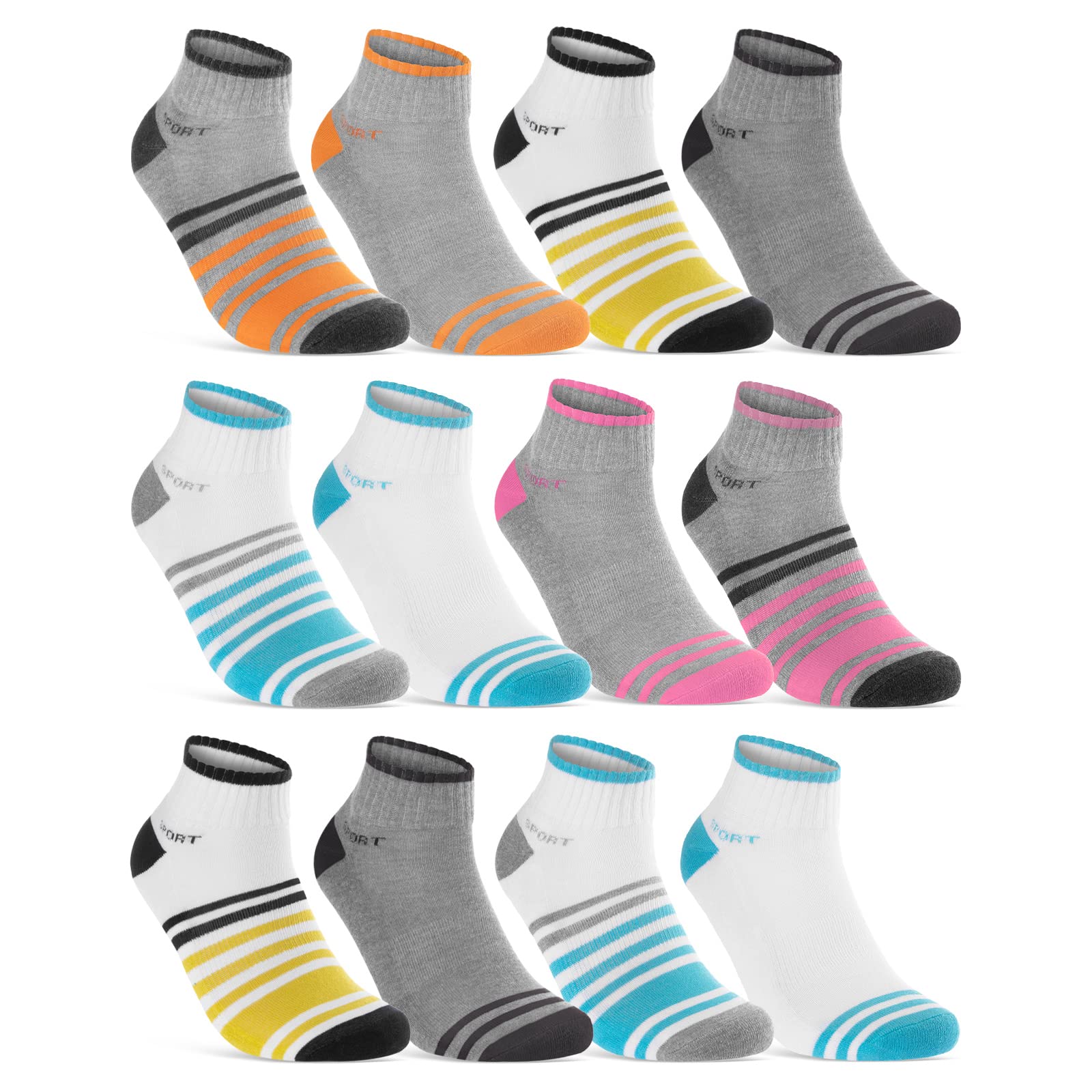 Sportsocken Damen Sneaker Socken Baumwolle verstärkte Frotteesohle 36850/23 WP (12 Paar 39-42)