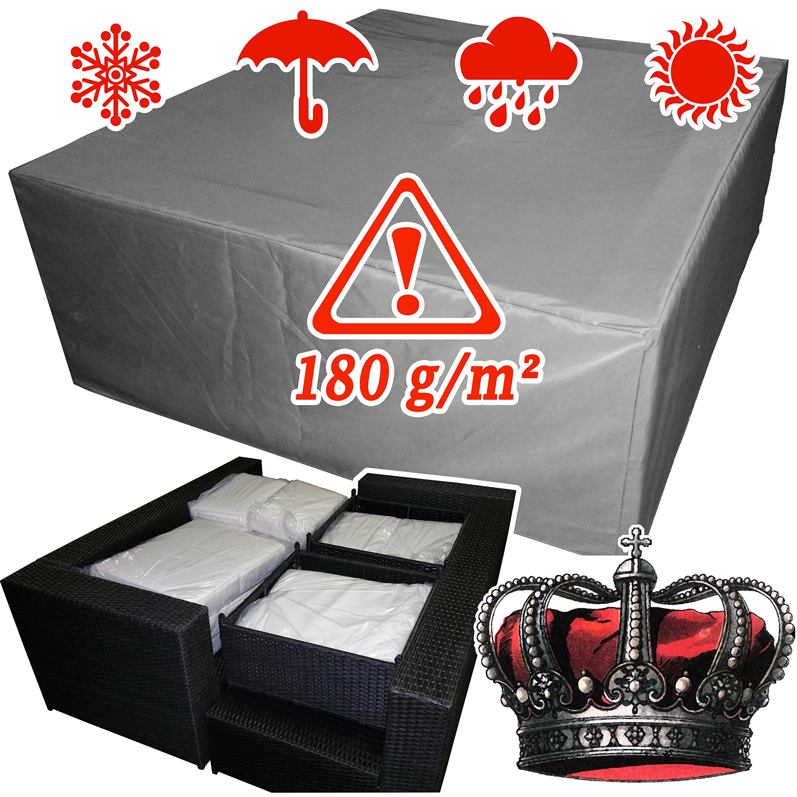 XINRO winterfeste Luxus Gartenmöbel Lounge Möbel Set Schutzhülle Hülle Haube Plane Abdeckung Abdeckplane 160x146x62cm