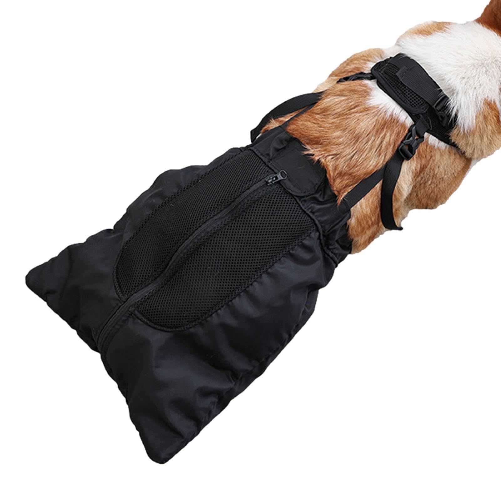 Pet Drag Bag, Welpentragetasche zum Spazierengehen, Behinderte gelähmte Haustier Hund Schutztasche Schlepptasche Erholungstasche Rollstuhl Alternative, atmungsaktive schützende Rückbein-Zugtasche für