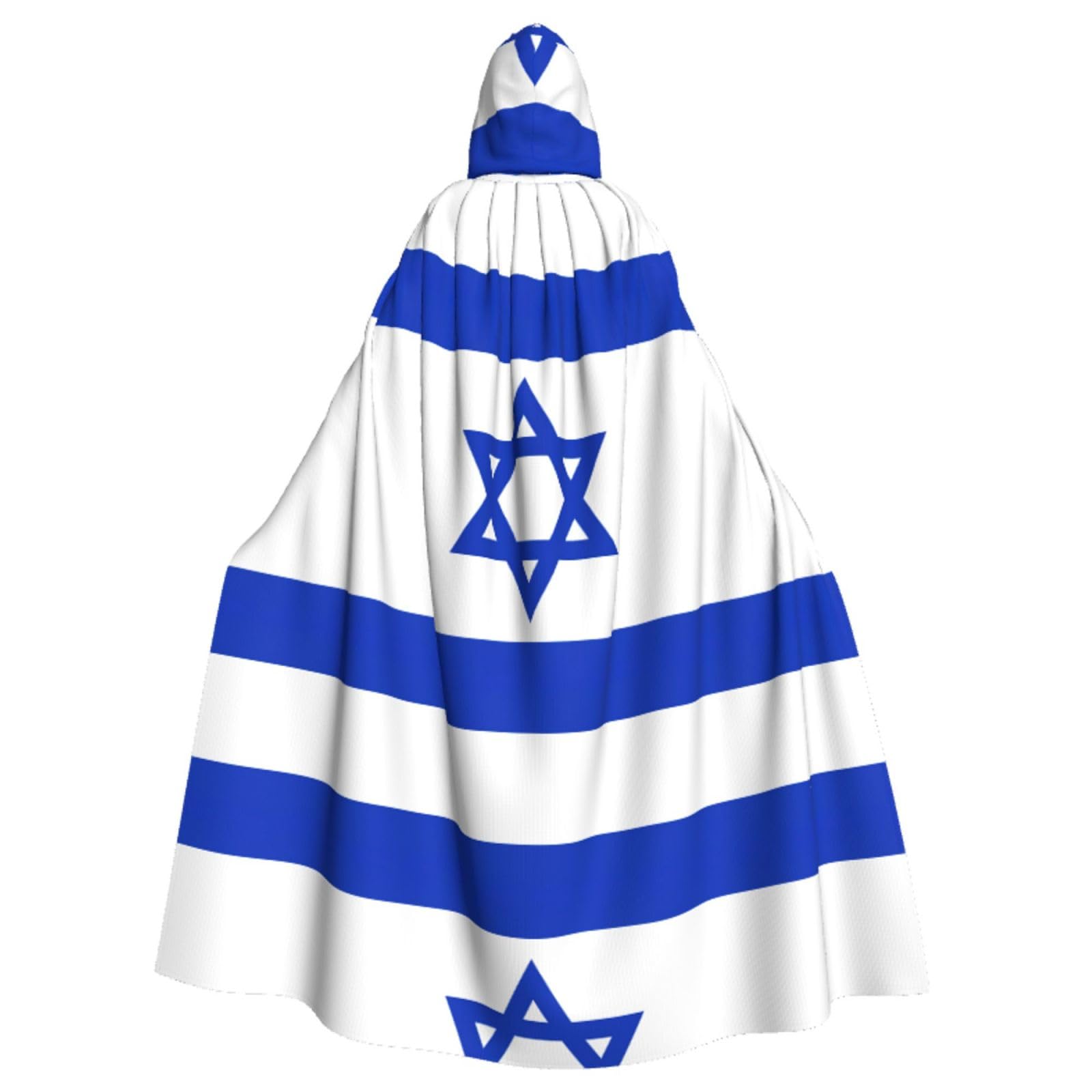 YQxwJL Halloween-Umhang mit israelischer Flagge, Herren, mit Kapuze, Renaissance-Umhang für Erwachsene, Cosplay, Hexenumhang