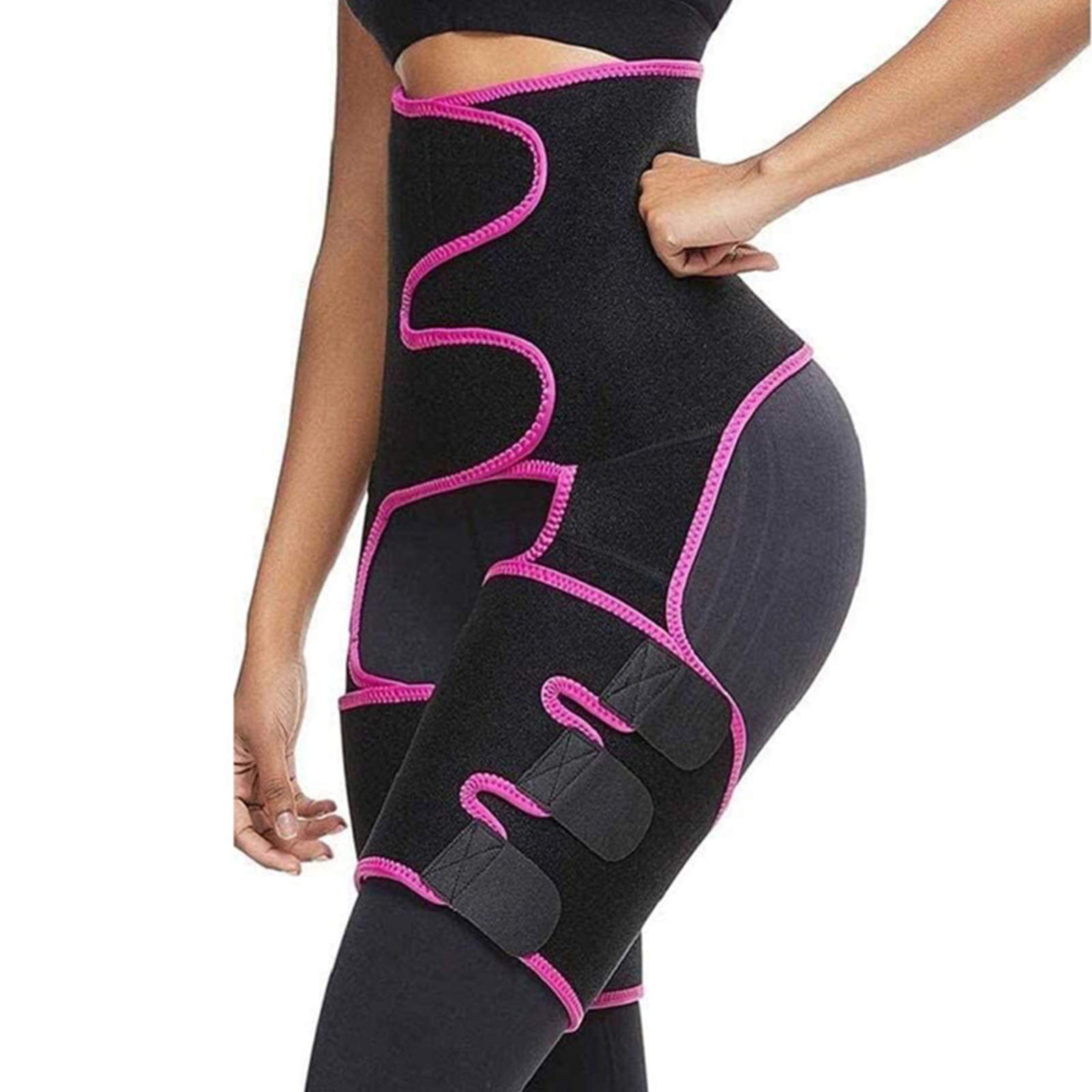 LZSSH Taillentrimmer Frauen 3 in 1 Oberschenkelschneider Hüftlift Verlieren Gewicht Abnehmen Schweißgürtel, Taille Beine Trainer Gürtel Shapewear, für Yoga Fitness Laufen(BS/M)