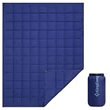 KingCamp Ultraleicht Reisedecke Outdoor Decke Wasserabweisend Kompakt für Camping Picknick Reisen, 175 × 135 cm, Dunkelblau