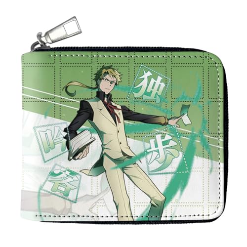 RYNDEX Bun-go STR-ay Dogs Geldtasche Anime, Spaß Süß Kawaii Kartenetui mit Münzfach, Kindergeldbörse für Ausweis Banknote Münze Foto(Color:Multicolor 6)