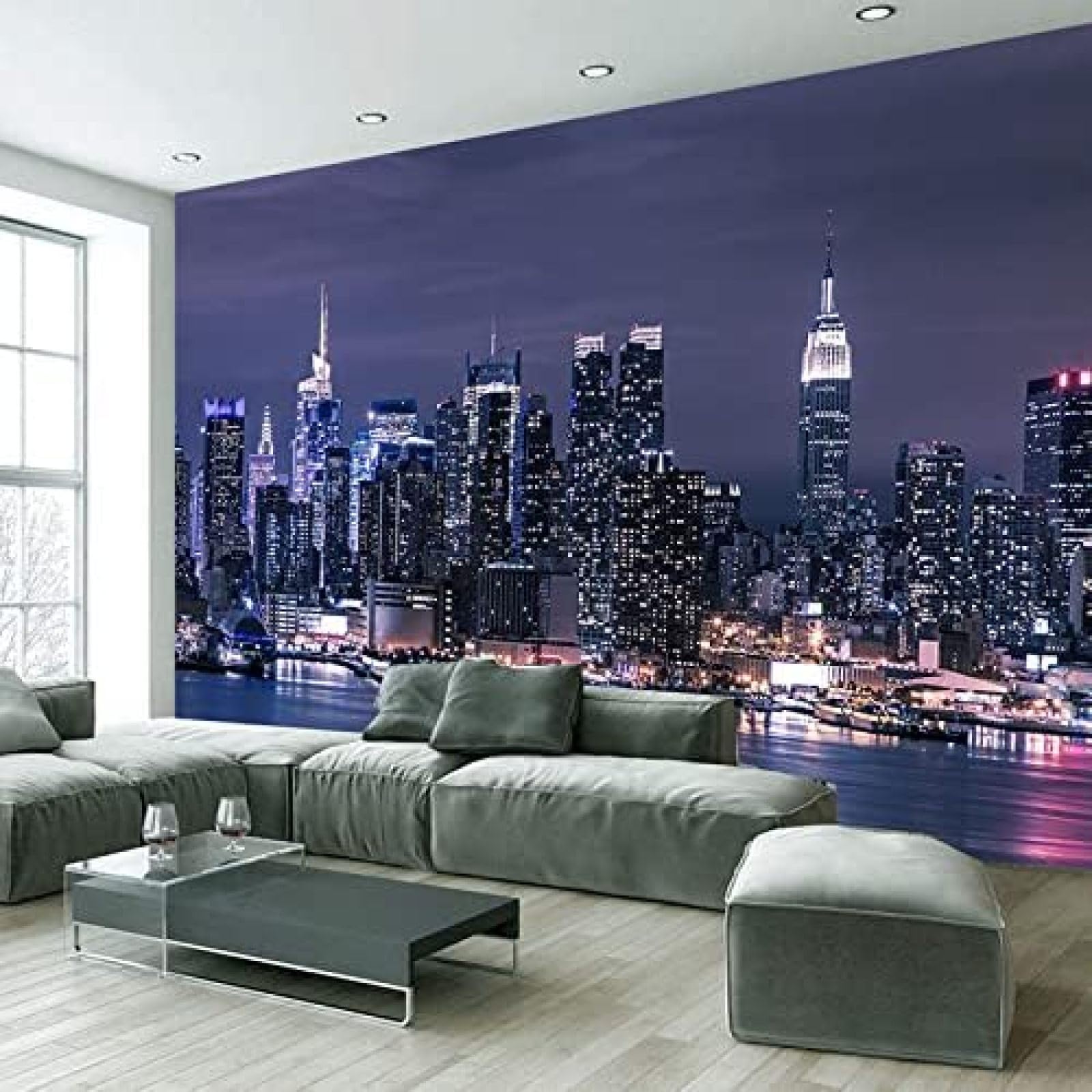 XLMING City Nightscape Dekoration 3D Tapete Wohnzimmer Sofa Schlafzimmer Esszimmer Home Dekoration Wand-150cm×105cm